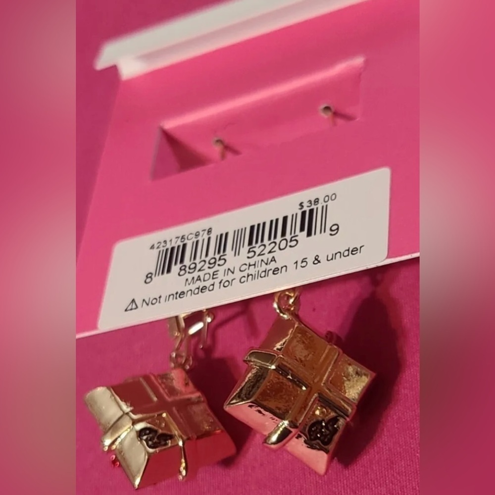 BETSEY JOHNSON SET Christmas Holiday Bows Necklace & Matching Earrings NEW NWT - Picture 11 of 11